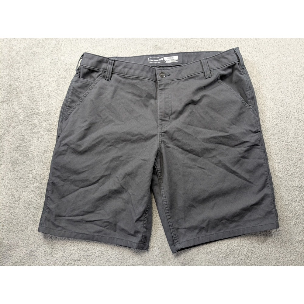 Carhartt Rugged Professional Flex Loose Fit Canvas Work Shorts Gray BS3111 - Picture 2 of 14